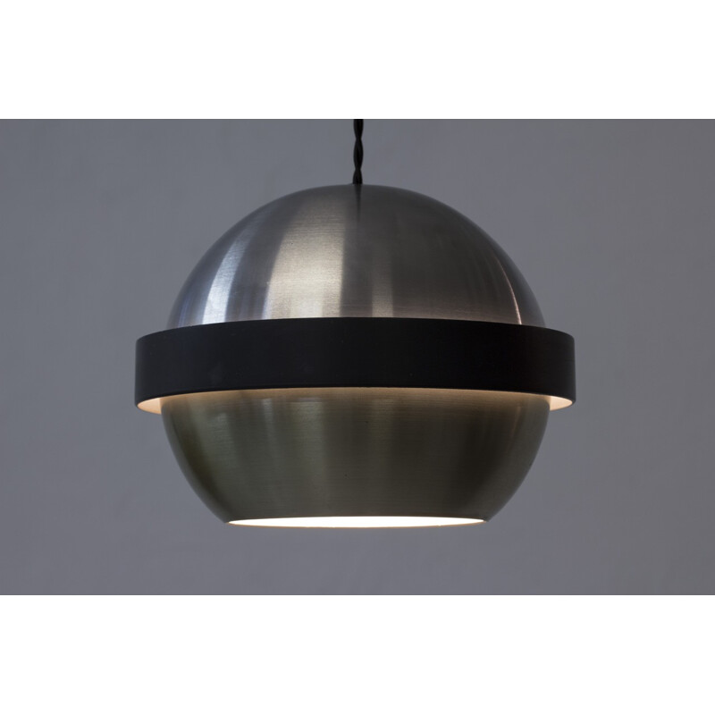 Vintage Danish hanging lamp in aluminium - 1960s