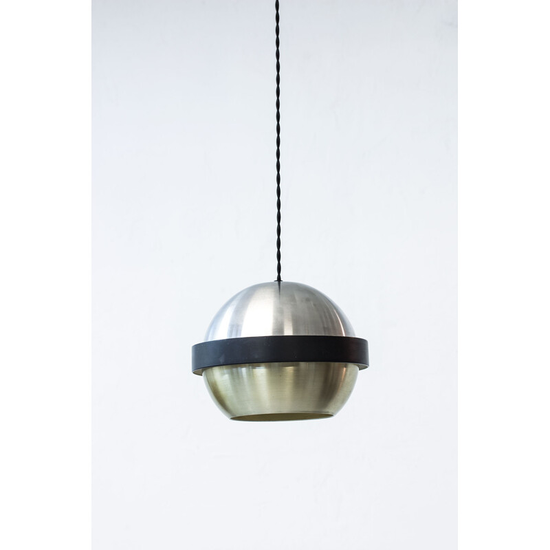 Vintage Danish hanging lamp in aluminium - 1960s