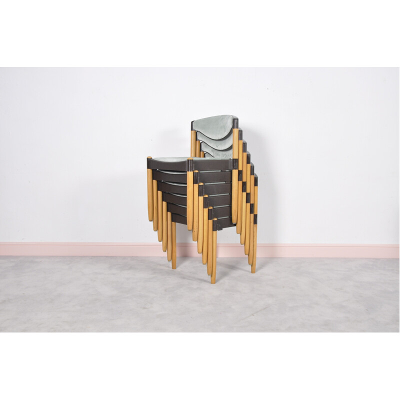 6 Strax Chairs by Hartmut Lohmeyer for Casala - 1980s