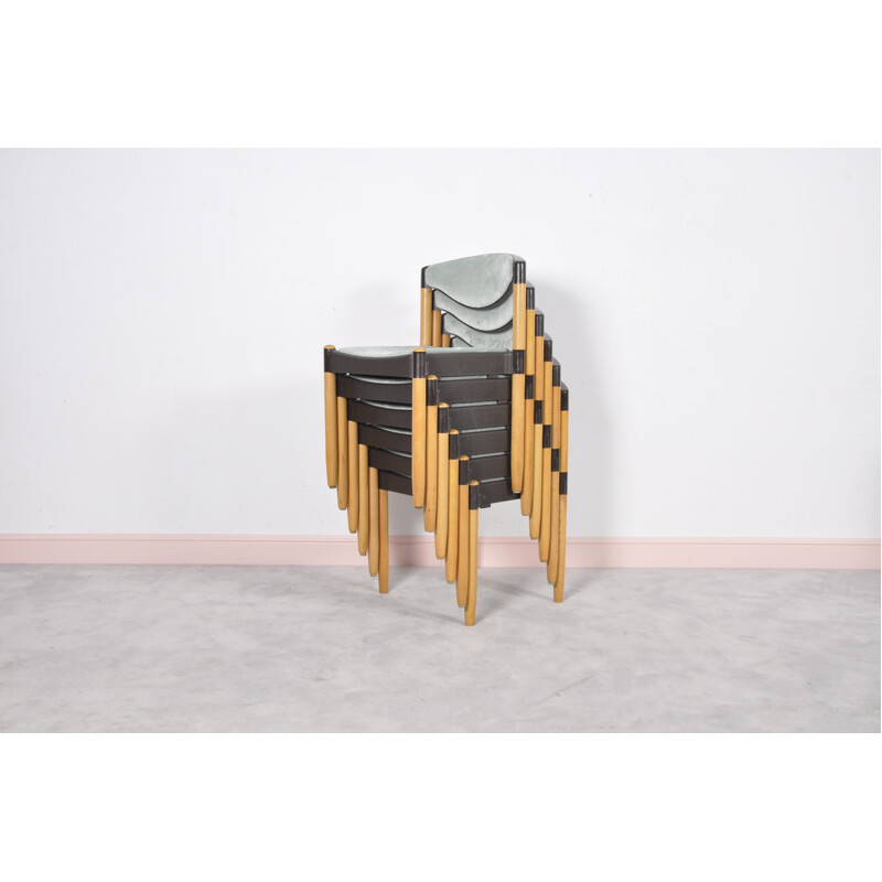 Suite de 6 chaises Strax d'Hartmut Lohmeyer pour Casala - 1980