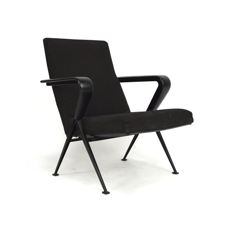 Black vintage armchair by Friso Kramer, 1960