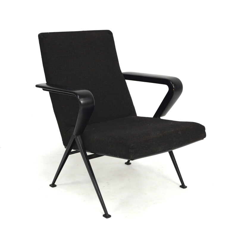 Black vintage armchair by Friso Kramer, 1960