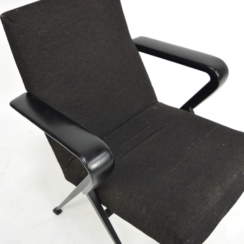 Sillón negro vintage de Friso Kramer, 1960