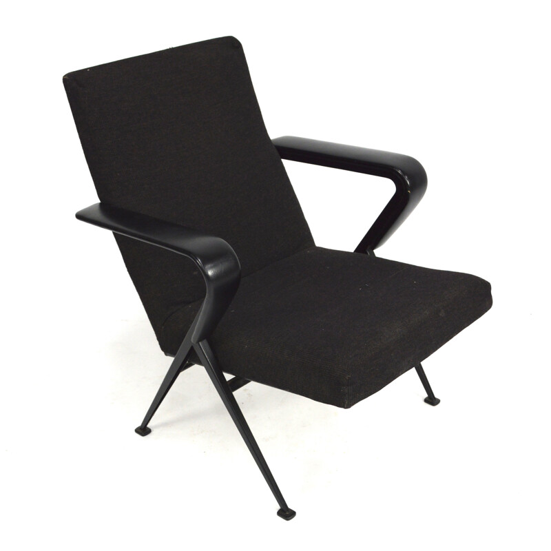 Vintage zwarte fauteuil van Friso Kramer, 1960