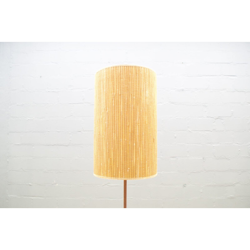 Vintage Teak, Bamboo, & Brass Floor Lamp - 1960s