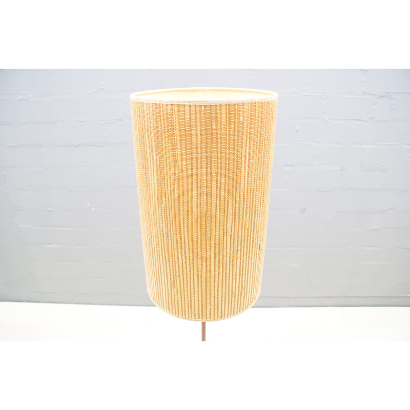 Vintage Teak, Bamboo, & Brass Floor Lamp - 1960s