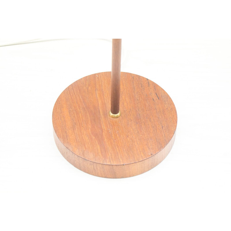 Vintage Teak, Bamboo, & Brass Floor Lamp - 1960s