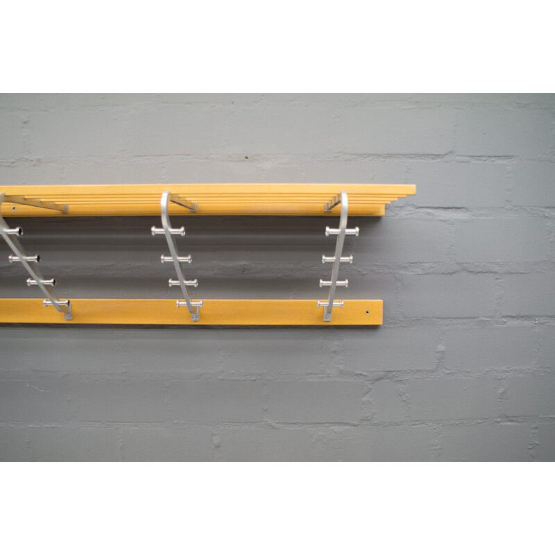 German Wall Coat Rack with 64 Hooks - 1960s