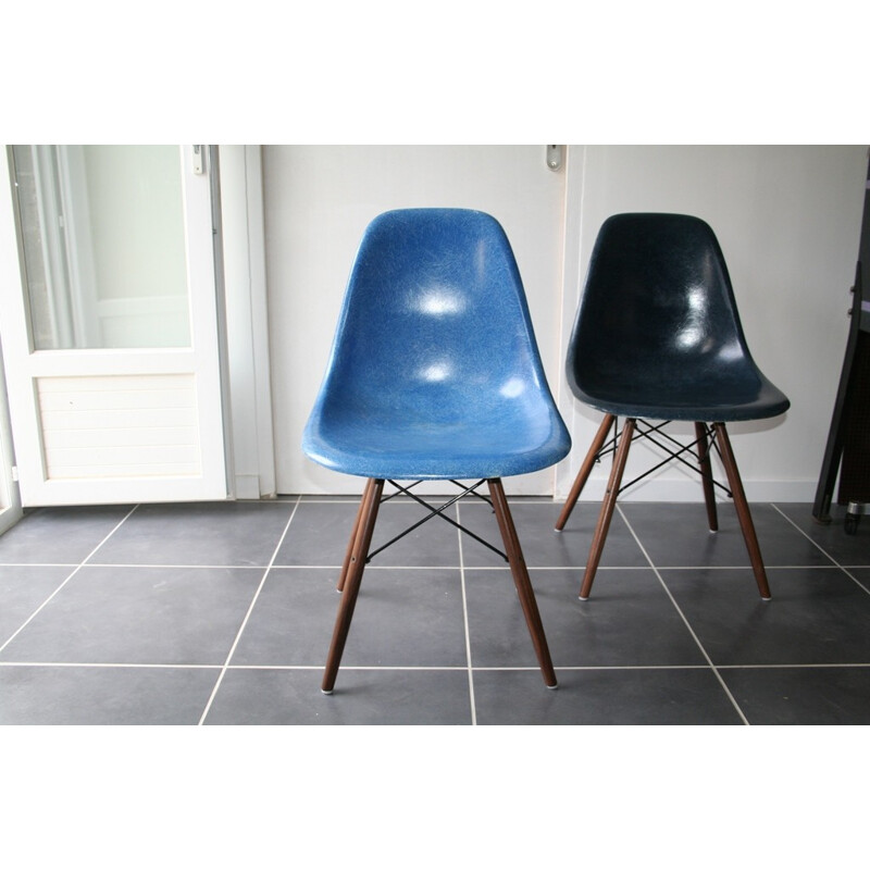 Chaise "DSW" bleue, Charles & Ray EAMES - années 70