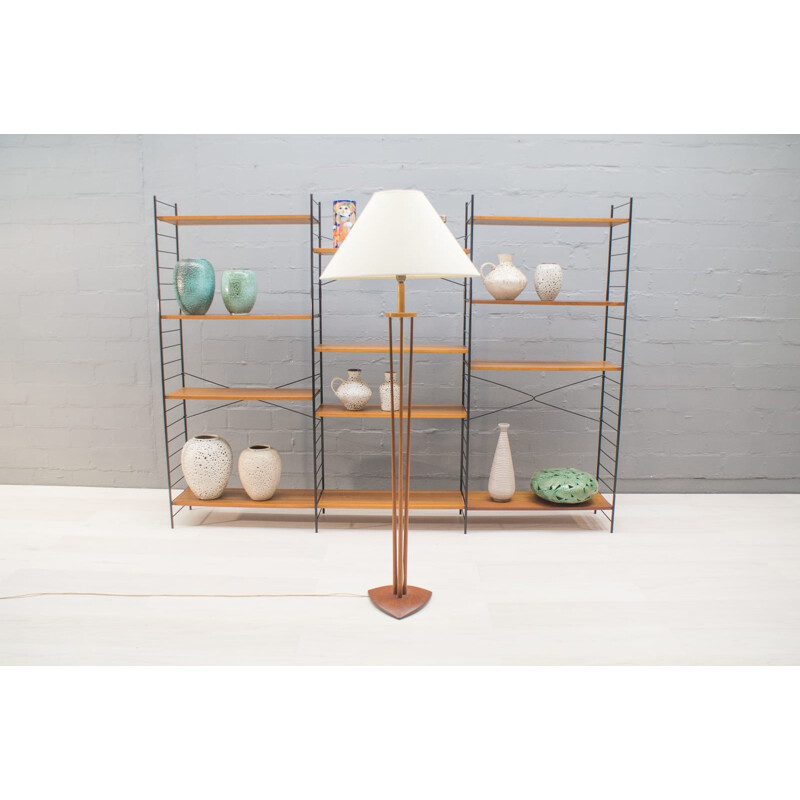 Lampadaire vintage en teck scandinave - 1960