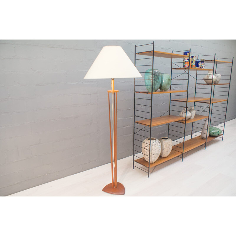 Lampadaire vintage en teck scandinave - 1960