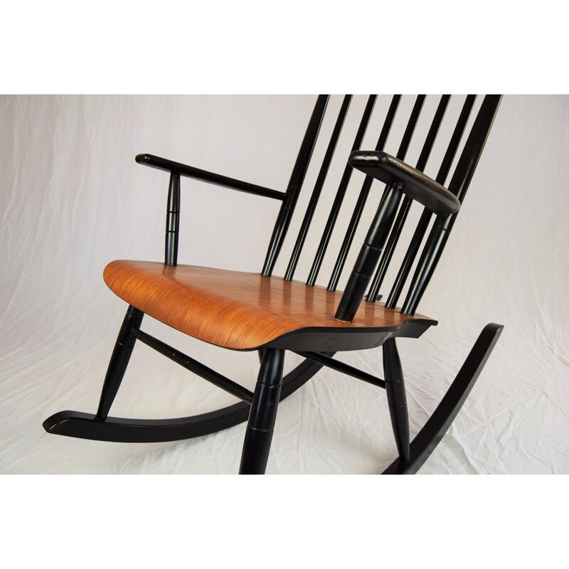 Vintage Rocking Chair by Varjosen Puunjalostus for Uusikylä - 1960s