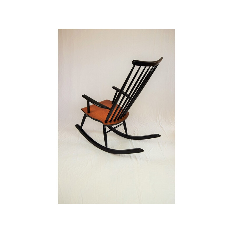 Vintage Rocking Chair by Varjosen Puunjalostus for Uusikylä - 1960s