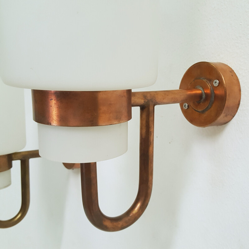 Pair of vintage copper wall lamps by Hans Agne Jakobsson - 1960s