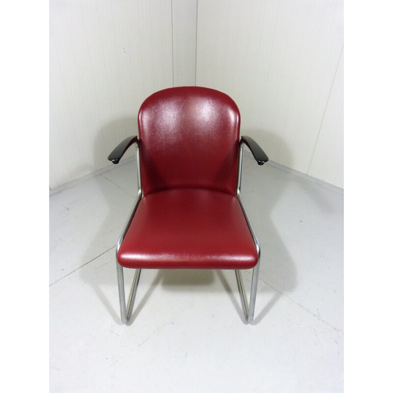 Vintage Tubular Lounge Chair Model 413 by W.H. Gispen - 1950s