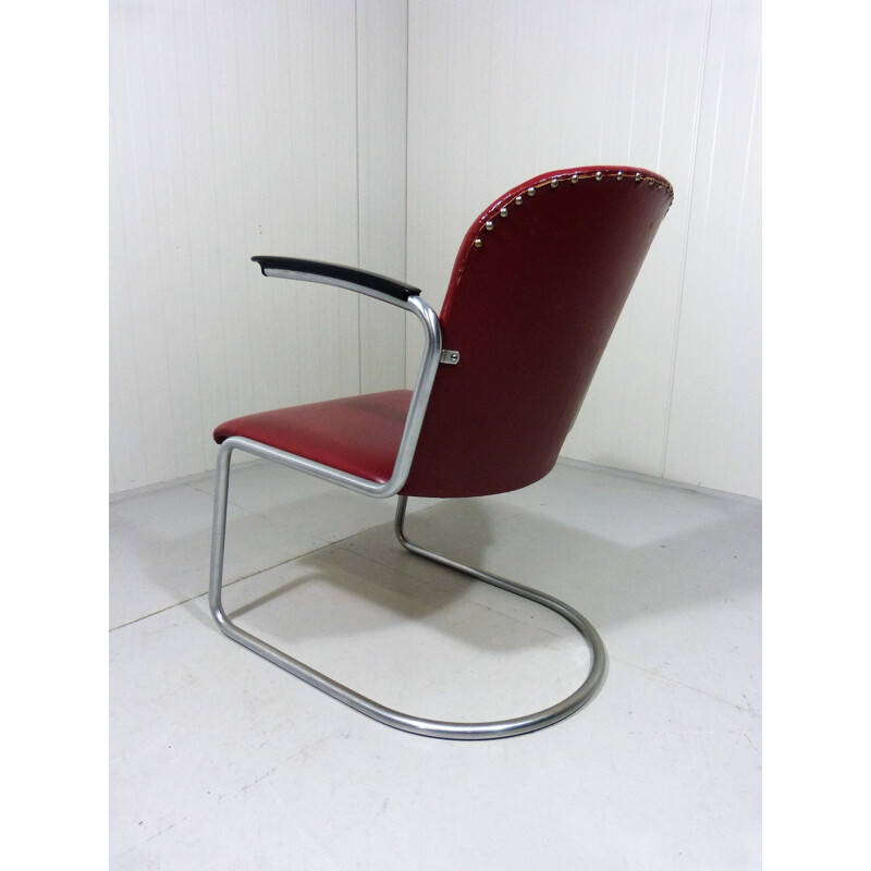 Vintage Tubular Lounge Chair Model 413 by W.H. Gispen - 1950s
