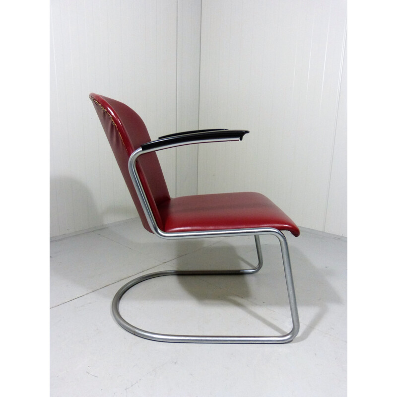 Vintage Tubular Lounge Chair Model 413 by W.H. Gispen - 1950s