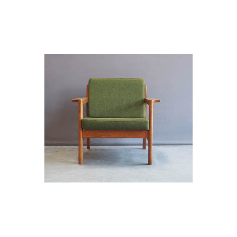 Fauteuil vintage vert modèle 227 de Børge Mogensen - 1960