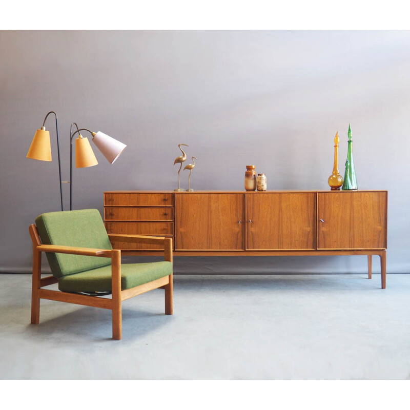 Large vintage rosewood German sideboard - 1960s