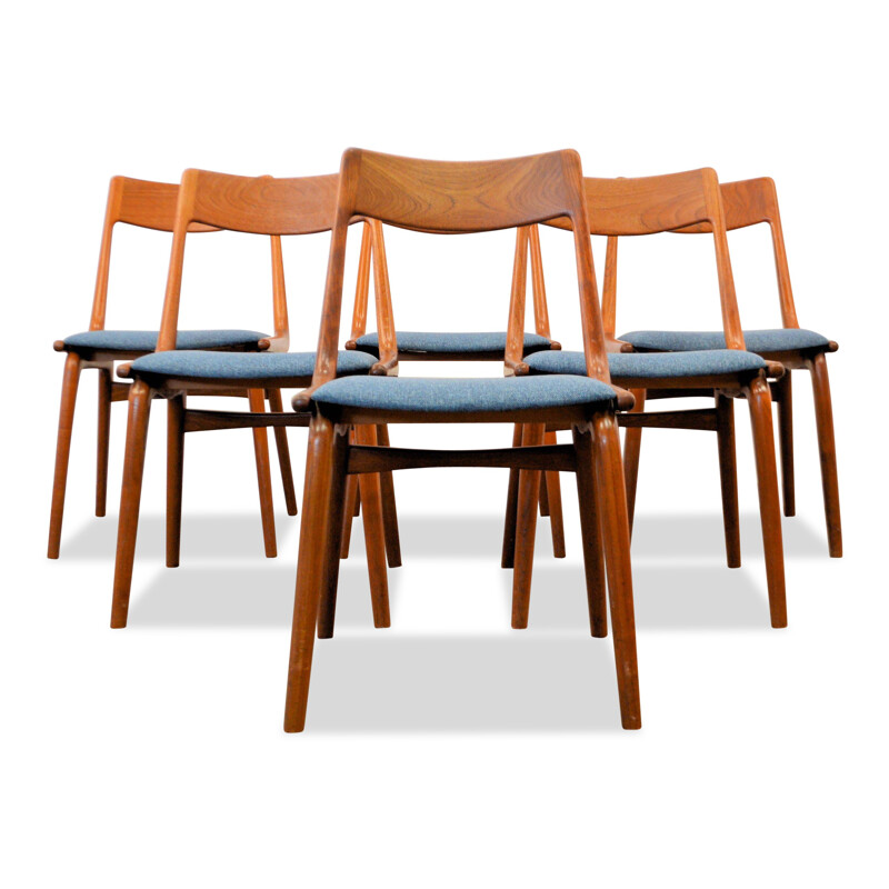 Set of 6 "Boomerang" dining chairs by Alfred Christensen for Slagelse Møbelvaerk - 1960s