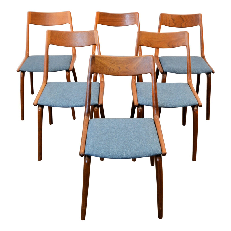 Set of 6 "Boomerang" dining chairs by Alfred Christensen for Slagelse Møbelvaerk - 1960s