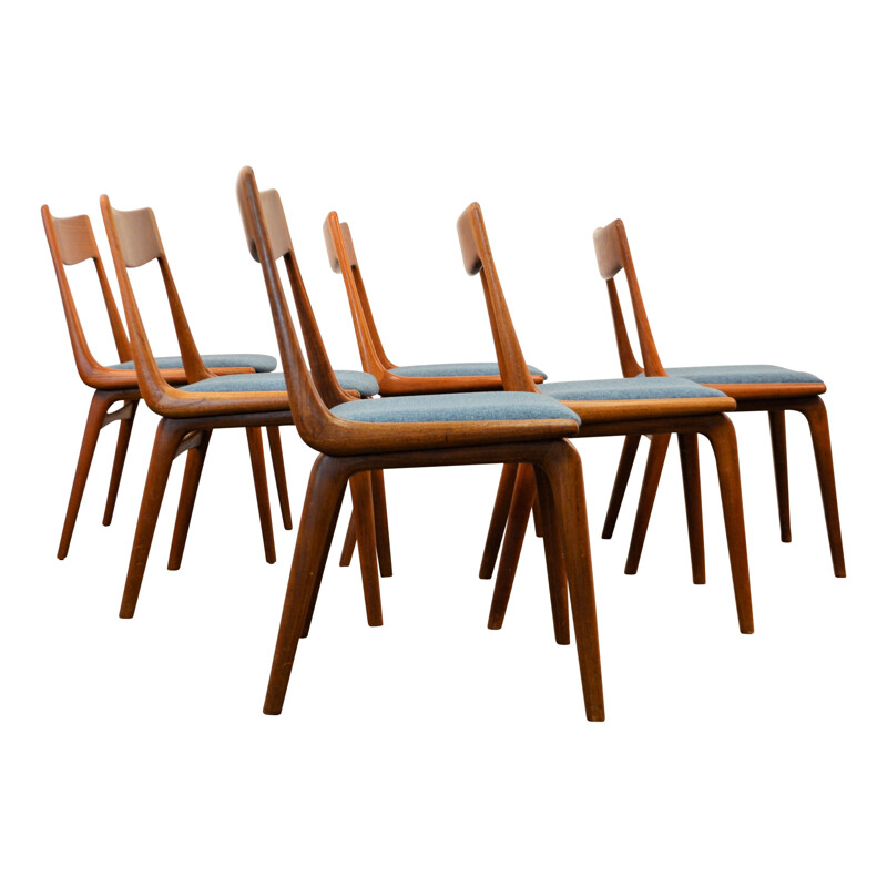 Suite de 6 chaises "Boomerang" d'Alfred Christensen pour Slagelse Møbelvaerk - 1960