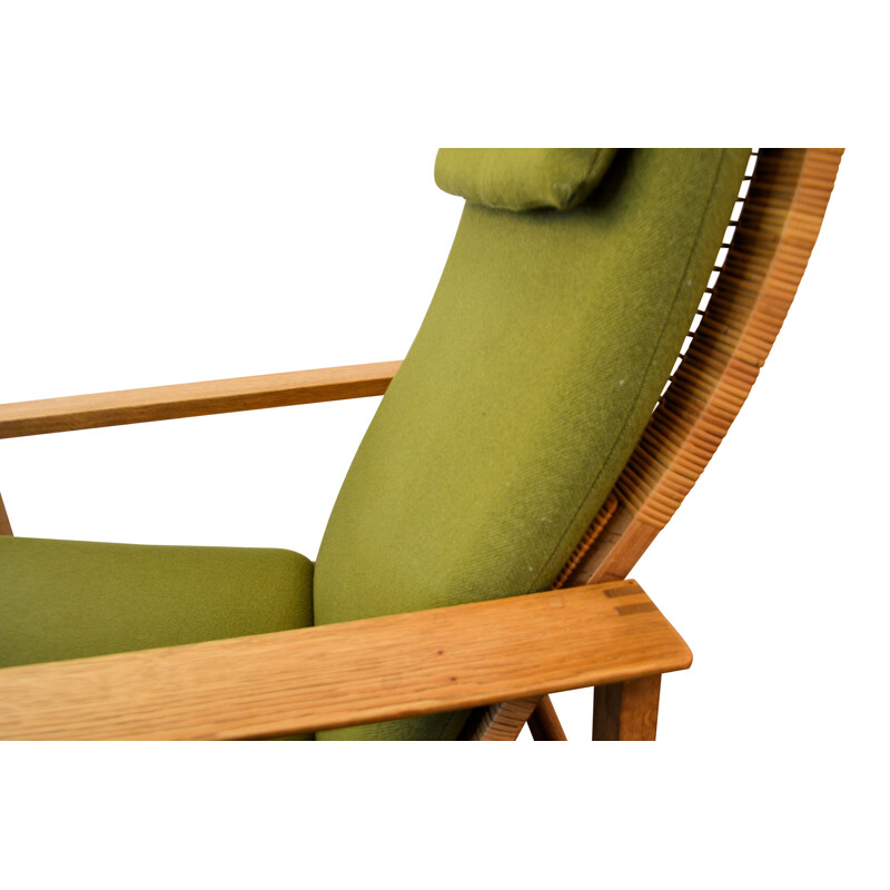Oak lounge chair with ottoman model BM-2254 by Borge Mogensen - 1960s