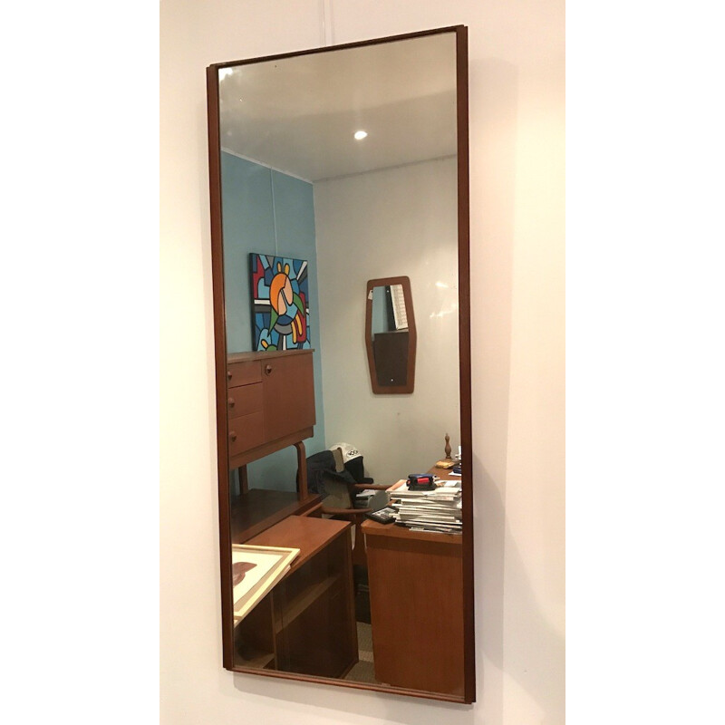 Vintage Scandinavian teak mirror - 1960s