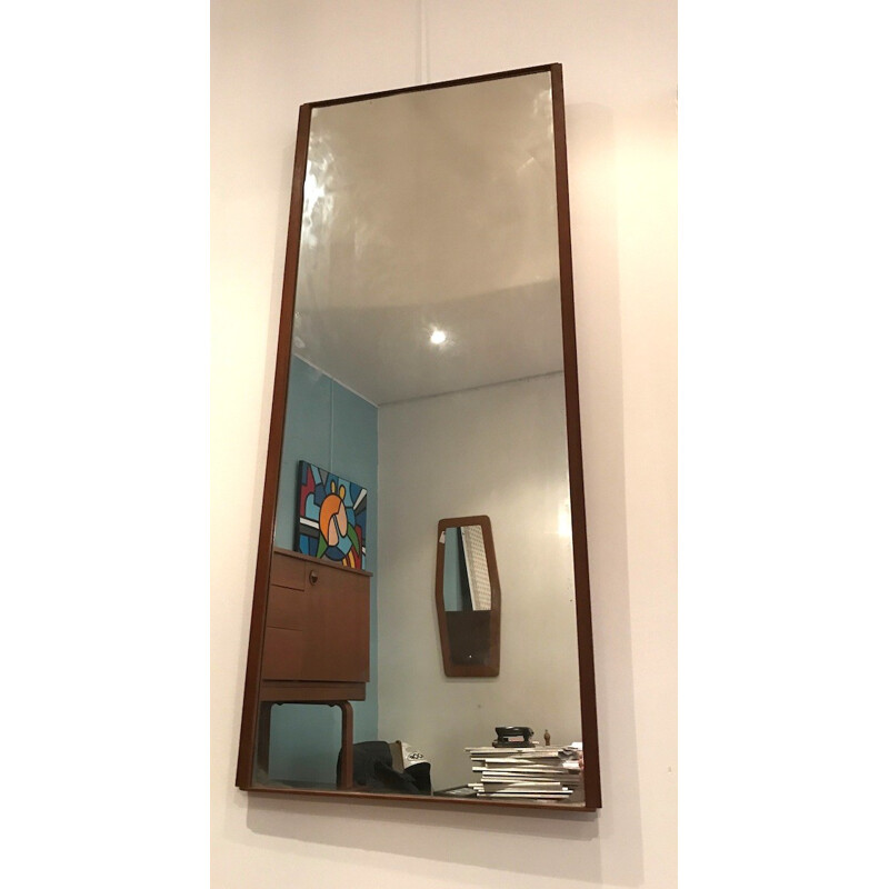 Vintage Scandinavian teak mirror - 1960s