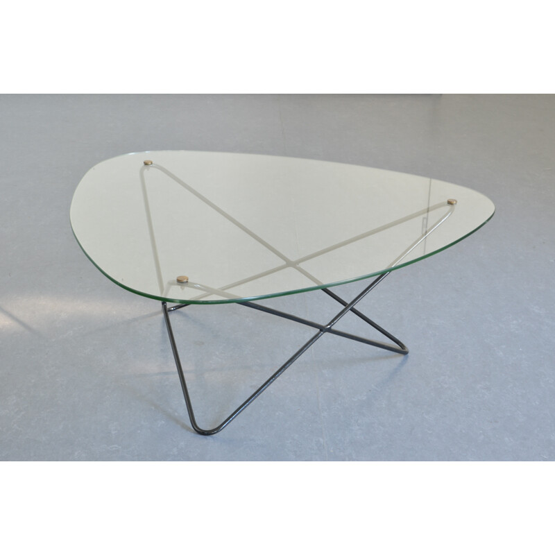 Coffee table in glass, Florent LASBLEIZ - 1950s