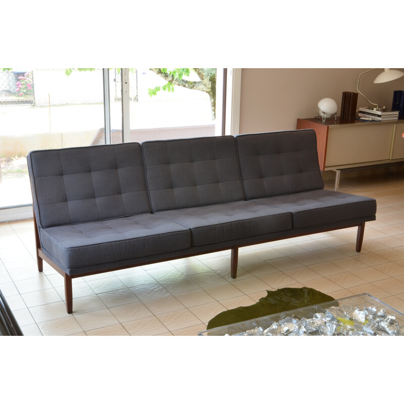 3 seater sofa in anthracite grey, Florence KNOLL - 1960s