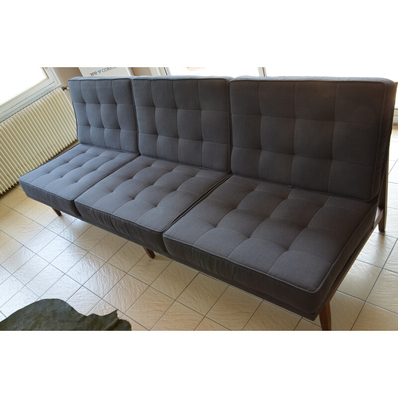3 seater sofa in anthracite grey, Florence KNOLL - 1960s