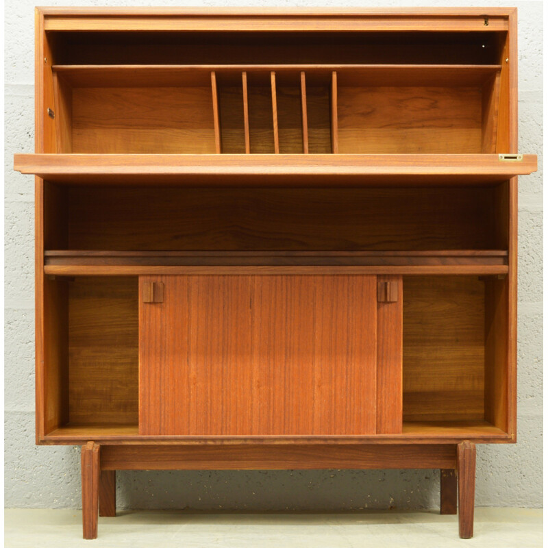 Mid-Century solid teak secretary desk - 1960s