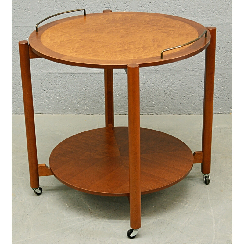 Mid-Century teak and maple circular trolley - 1960s