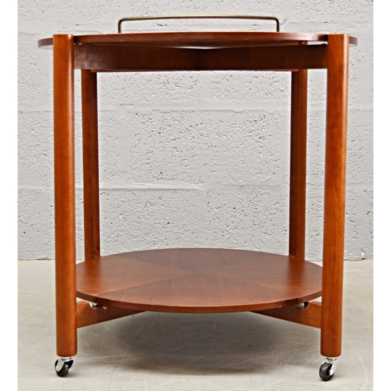 Mid-Century teak and maple circular trolley - 1960s