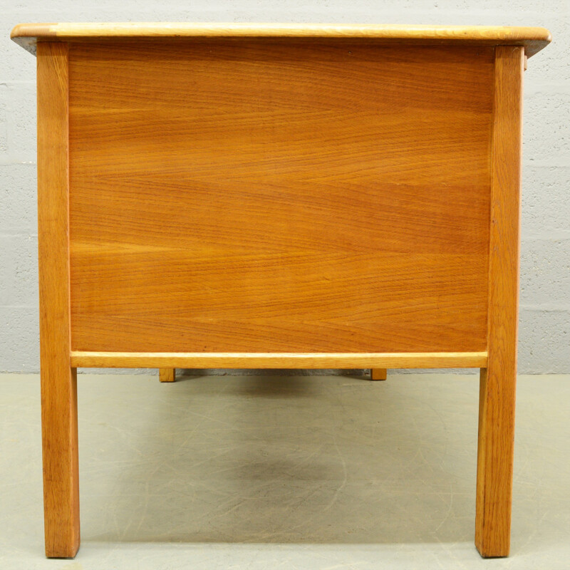 Mid-century solid oak desk - 1960s