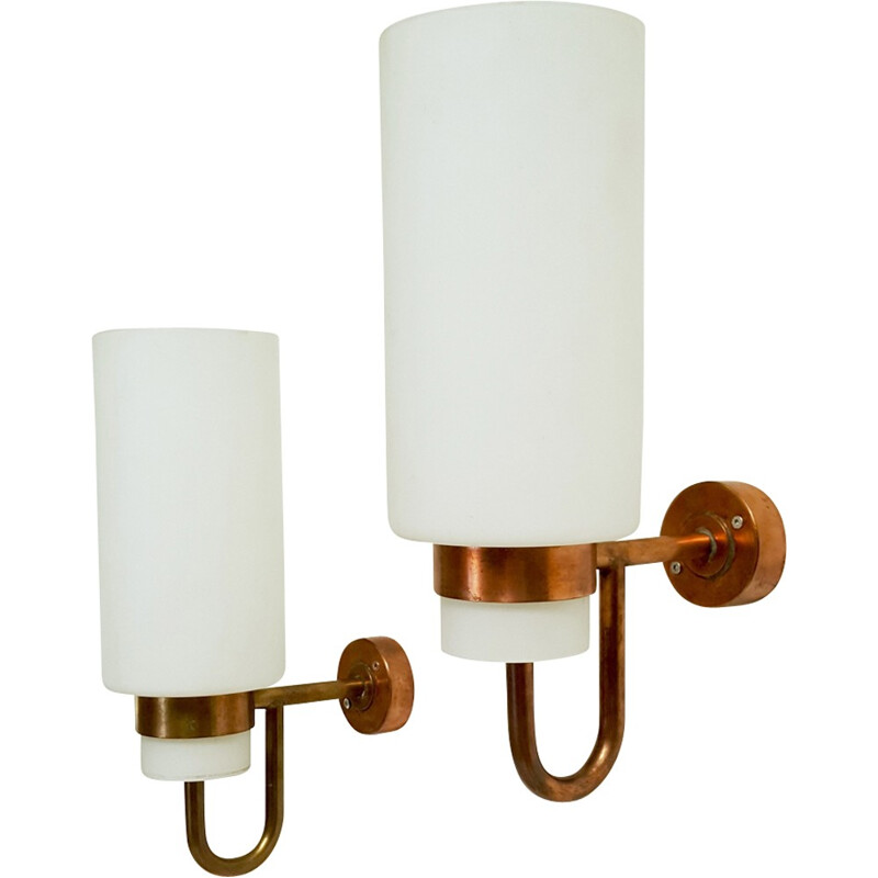 Pair of vintage copper wall lamps by Hans Agne Jakobsson - 1960s