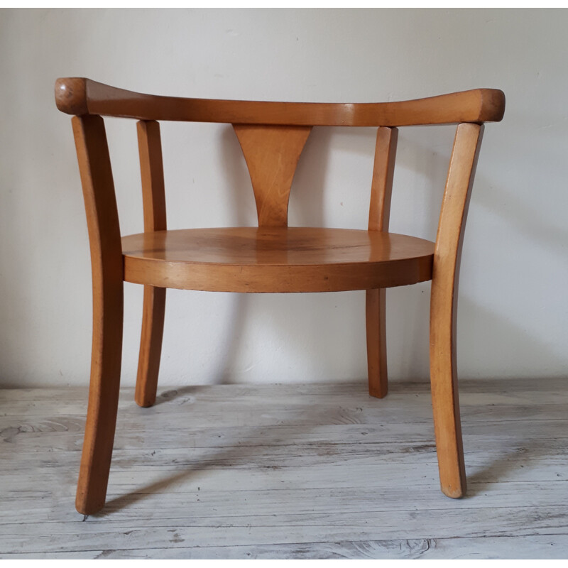 Baumann vintage children's chair in beechwood - 1940s