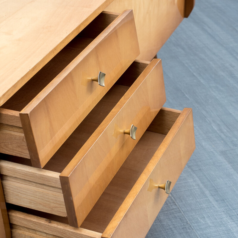 Small vintage sideboard in birchwood - 1950s