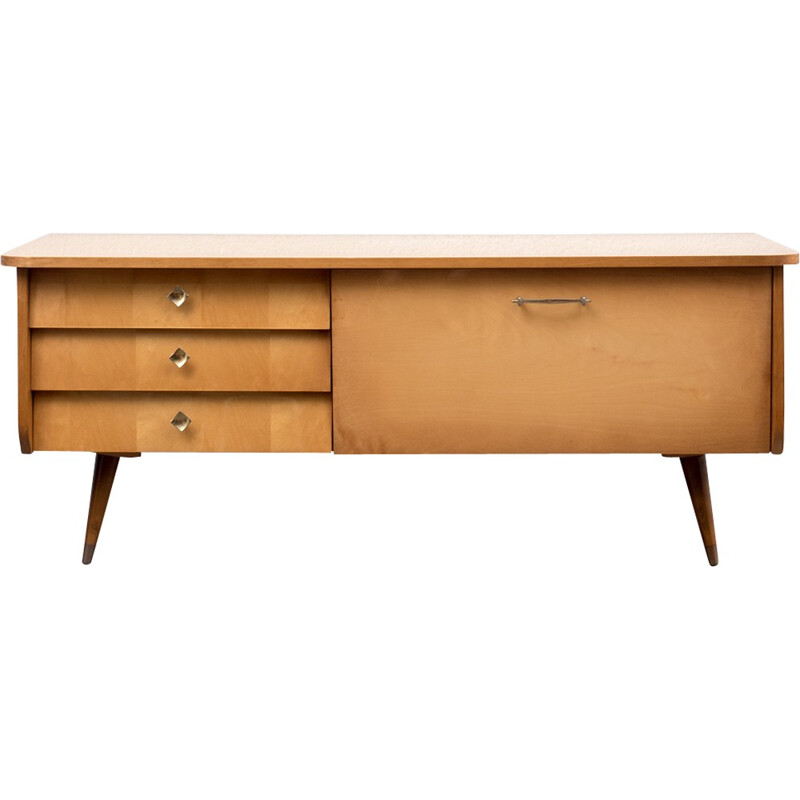 Small vintage sideboard in birchwood - 1950s