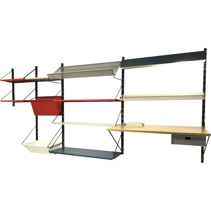 Wall shelving unit by Tjerk Reijenga for Pilastro - 1960s