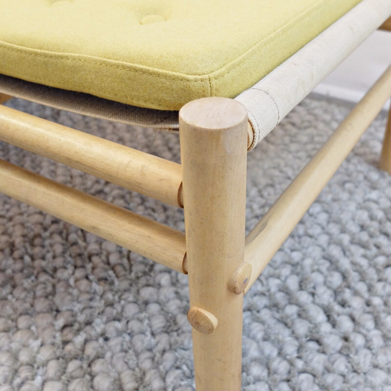 Vintage yellow armchair with Ottoman produced by Dux - 1960