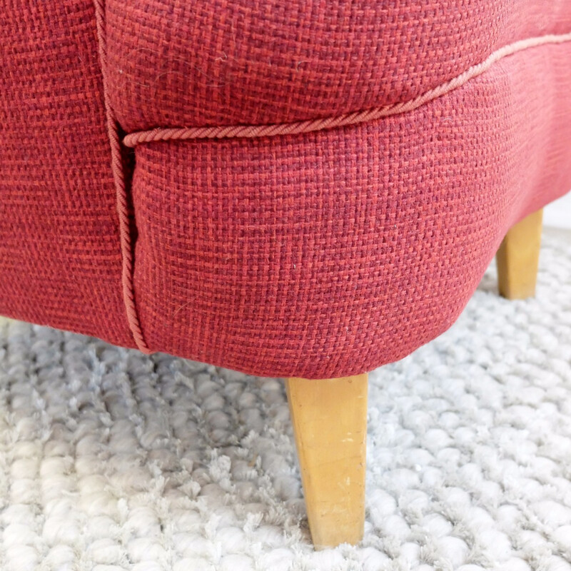 Pair of pink armchairs by Carl Malmsten for Sjogren - 1960s