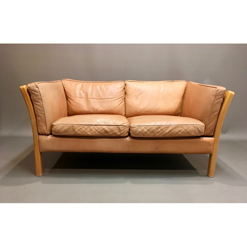 Vintage 2-seater leather sofa by Stouby - 1980s
