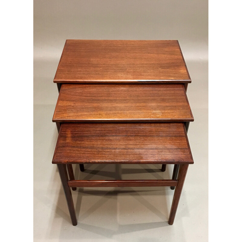 Set of rosewood nesting coffee table - 1950s