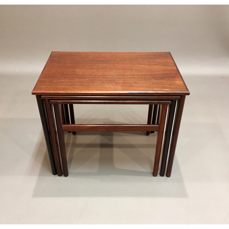 Set of rosewood nesting coffee table - 1950s