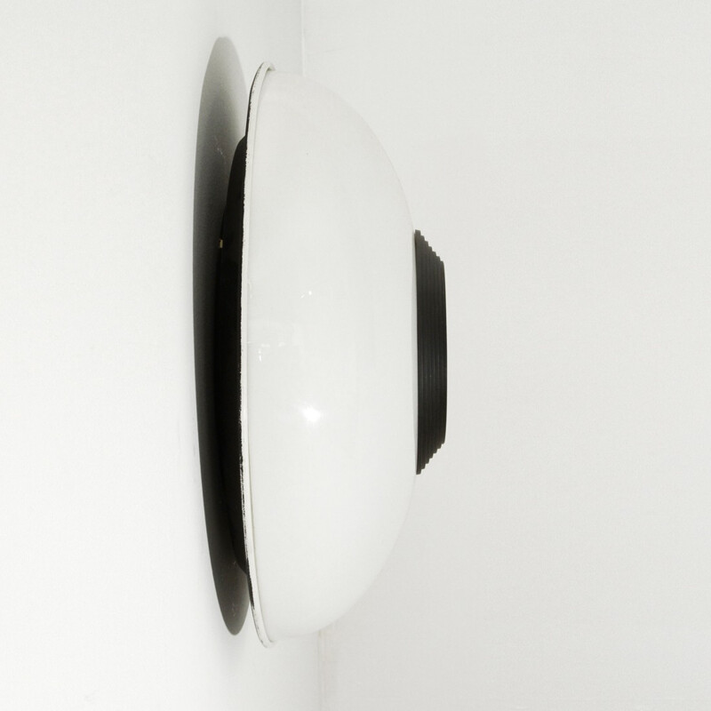 Italian space age white ceiling lamp- 1970s
