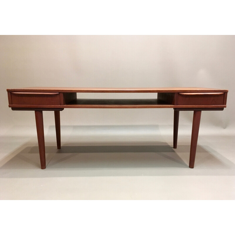 Table basse scandinave en teck - 1950