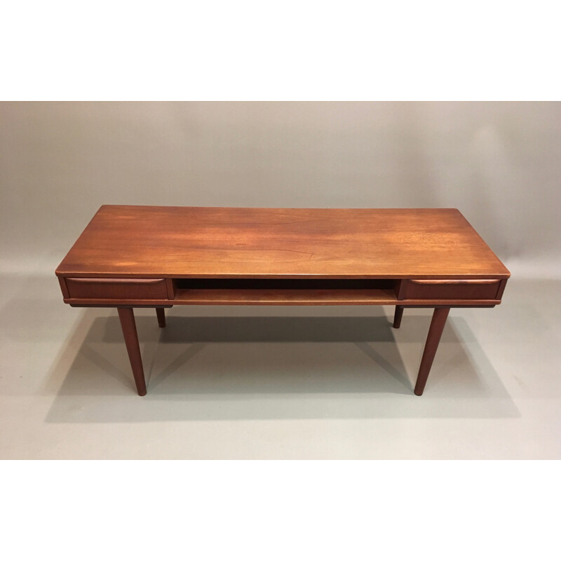 Vintage scandinavian teak coffee table - 1950s