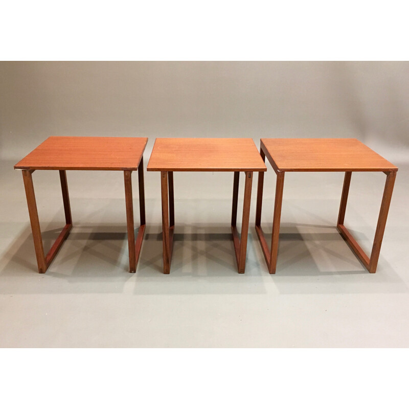 Set of scandinavian teak nesting tables -1950s